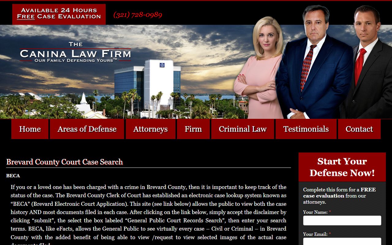 Melbourne court docket case search guide for Brevard County