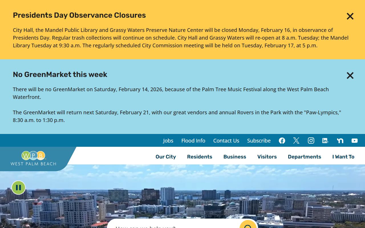 West Palm Beach city portal for court docket resources