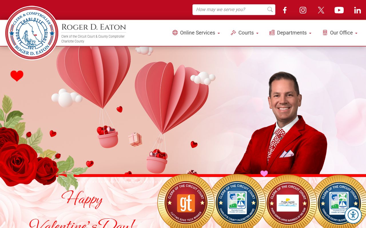 Charlotte County Clerk homepage for court docket search