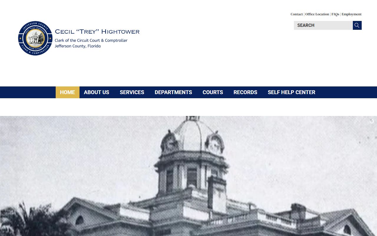 Jefferson County Clerk of Court homepage for court docket records