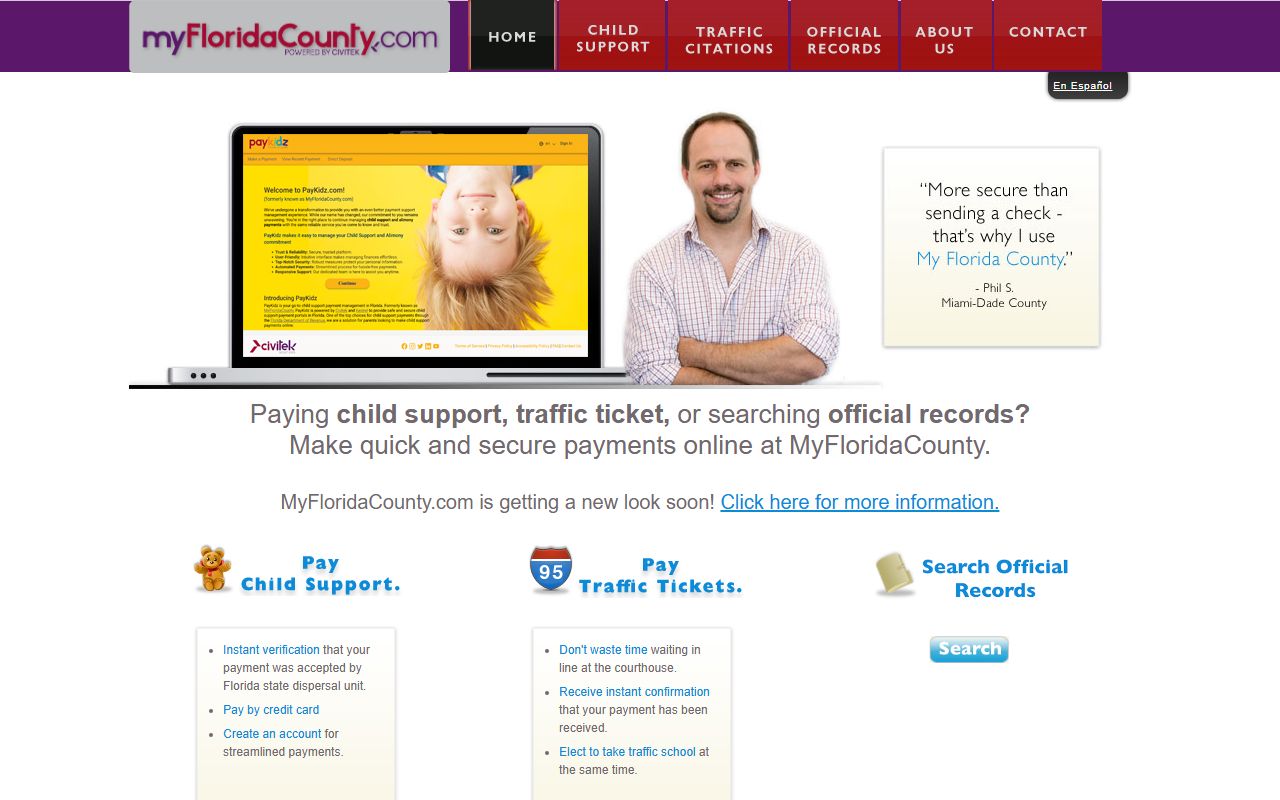 Marion County Clerk of Court homepage for court docket records