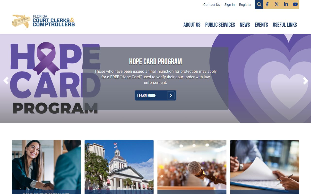 Florida Court Clerks and Comptrollers website for court docket access